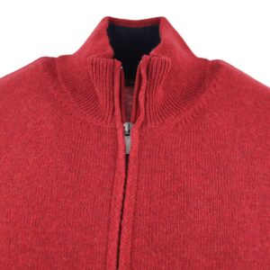 gilet 80% laine zip BEST GUEST rouge 223740bg