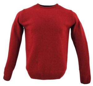 pull 80% laine col ras du cou GUY DE BERAC rouge R1385