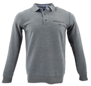 sweat col polo gris GUY DE BERAC R2284