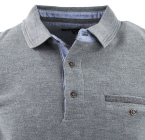 sweat col polo gris GUY DE BERAC R2284