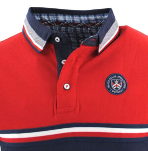 Polo rugby manches longues BLACK WELLIS rouge et marine