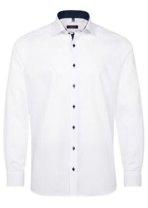 Chemise blanche boutons bleus ETERNA modern fit 8100et