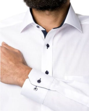 chemise coupe large ETERNA blanc 8100et