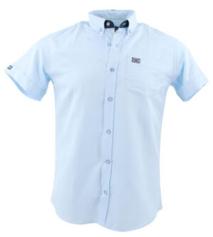 Chemise manches courtes uni bleu Black Wellis