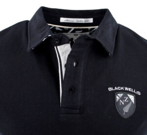 polo rugby noir New Zeland BLACK WELLIS