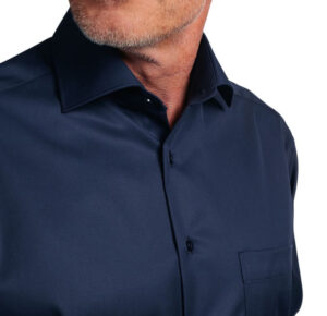 chemise large Eterna Comfort Fit uni marine 8817et