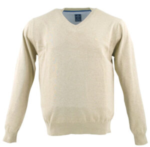 Pull coton col V beige REDMOND 600rd