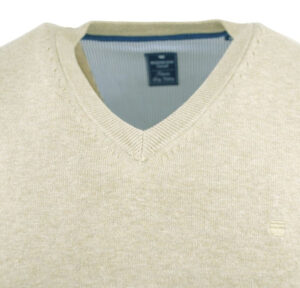 Pull coton col V beige REDMOND 600rd