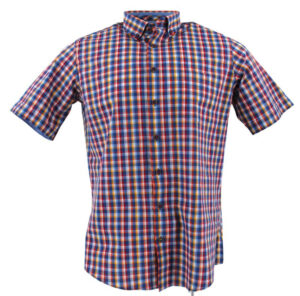 chemise carreaux REDMOND casual Fit bleu et rouge