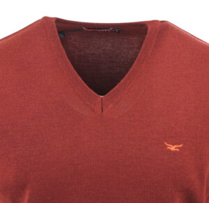 pull col V BEST GUEST terracotta régular 202bg