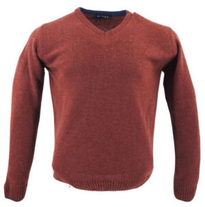 pull 80% laine col V GUY DE BERAC paprika R1386