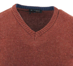 pull 80% laine col V GUY DE BERAC paprika R1386