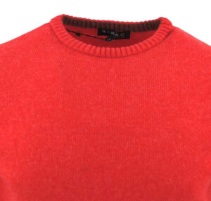 pull 80% laine col ras du cou GUY DE BERAC rouge R1385