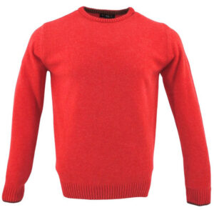 pull 80% laine col ras du cou GUY DE BERAC rouge R1385