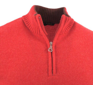 pull 80% laine col montant GUY DE BERAC rouge R1387