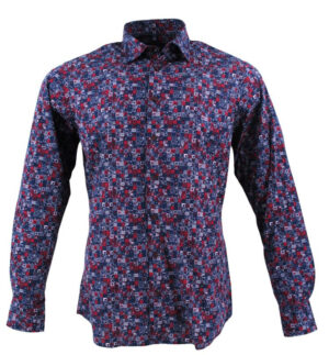 chemise fantaisie marine et rouge Marvelis Casual Fit