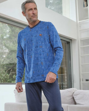 Pyjama homme Massana azur et bleu