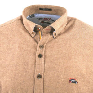 Chemise uni flanelle The Surfcar Lisbo beige