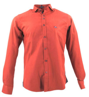 Chemise uni flanelle The Surfcar Porto terracotta