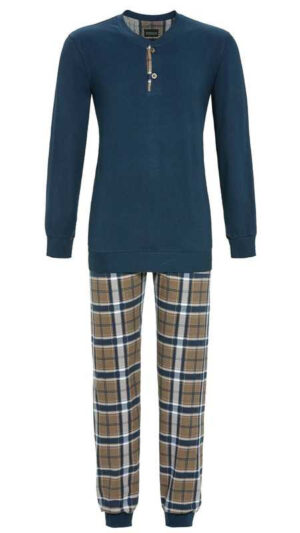 pyjama coton RINGELLA bleu avec pantalon à carreaux