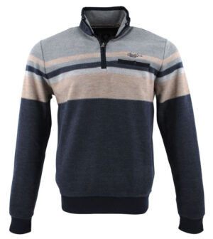 sweat zip MONTE CARLO gris et marine