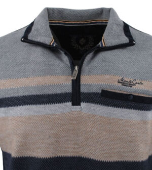 sweat zip MONTE CARLO gris et marine