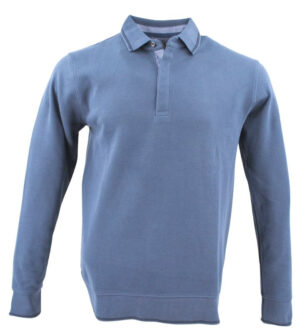 pull sweat col polo BANDE ORIGINALE bleu indigo