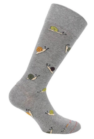 Chaussettes coton grises motif escargot LABONAL