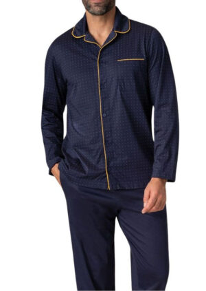 Pyjama boutonné homme EMINENCE marine et ocre