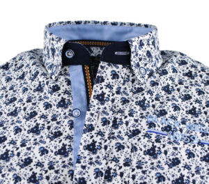 Chemise imprimé fleurs bleues Black Wellis