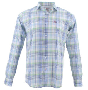 chemise coton rayée verte et bleue THE SURFCAR Viana