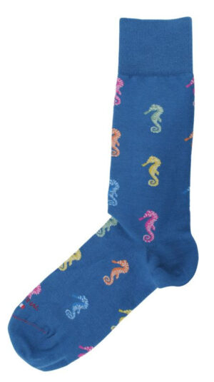 Chaussettes coton hippocampe bleu LABONAL