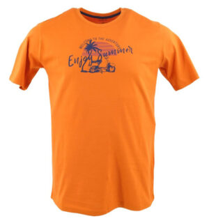 T-shirt imprimé orange col rond REDMOND