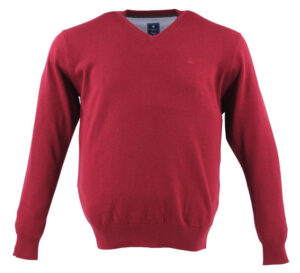 Pull rouge mat coton col V REDMOND  600rd