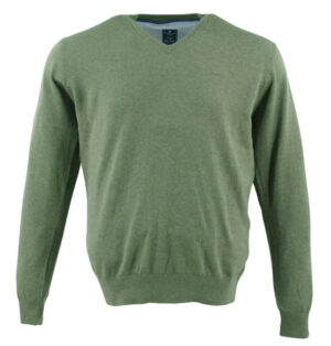 Pull vert kaki coton col V REDMOND  600rd