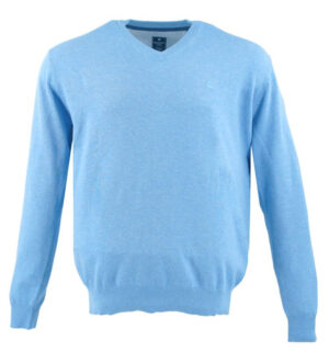 Pull coton col V bleu REDMOND 600rd