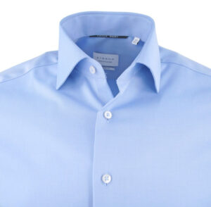 Chemise sans repassage coton opaque bleu Eterna 8817et