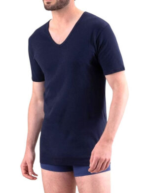 Tee-shirt homme coton bleu EMINENCE col V 318