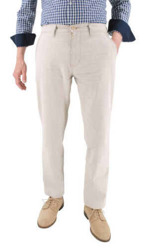 Pantalon coton et lin beige PIONEER Robert 2200pi