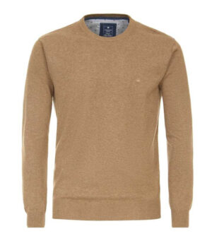 Pull homme coton col V camel REDMOND 600rd