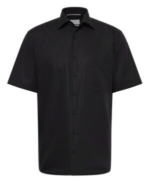 chemise Eterna noire manches courtes Modern 1100et