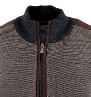 gilet BEST GUEST marron et anthracite 50% laine