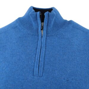 pull homme BEST GUEST col camionneur bleu azur 80% laine 703bg