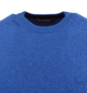 pull homme BEST GUEST col rond 80% laine 701bg bleu azur