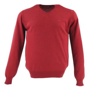 pull homme col V BEST GUEST rouge mat 314V