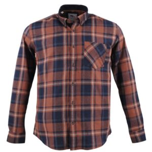 Chemise homme en flanelle CAP TEN carreaux marrons