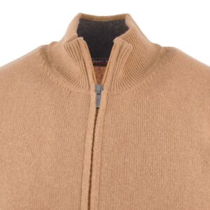 gilet 80% laine zip BEST GUEST camel 223740bg