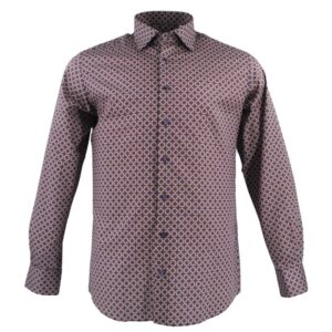 Chemise imprimée ETERNA marron et marine Modern Fit