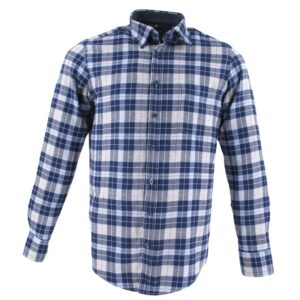 Chemise homme flanelle CASA MODA carreaux bleus casual fit