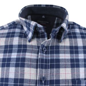 Chemise homme flanelle CASA MODA carreaux bleus casual fit